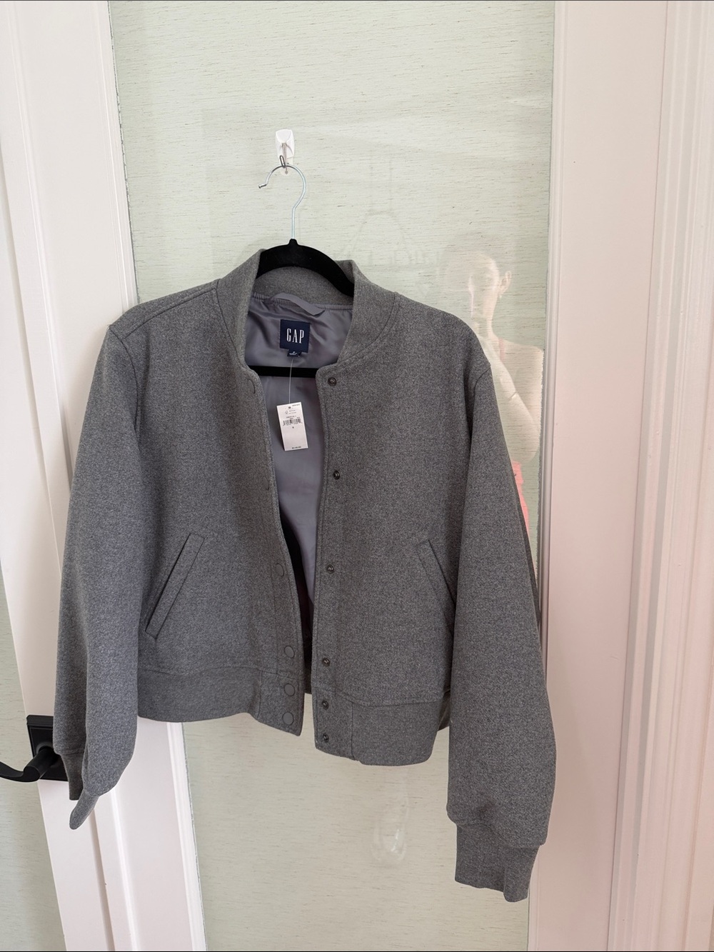 GAP Men's Heather Gray Bomber Jacket